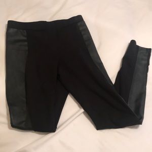 Leggings with faux leather sides